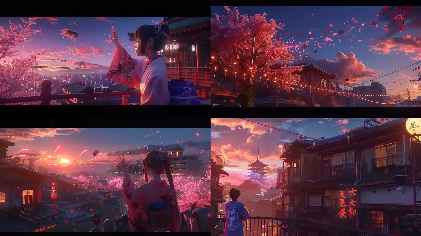 Ethereal Twilight Hues of Dreamlike Anime Vistas - Midjourney sref style