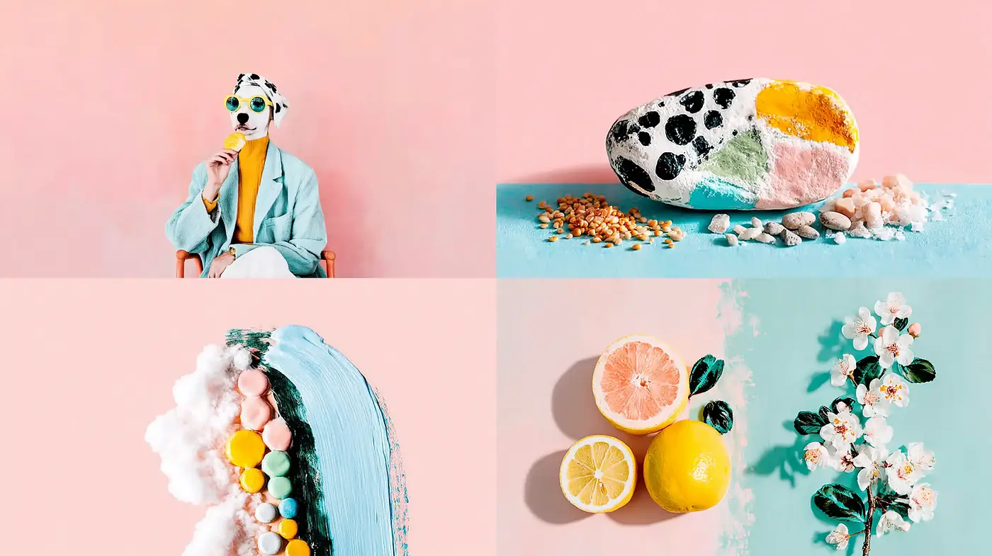 Playful and Surreal Aesthetic Infused with Graphic Art Techniques - Midjourney sref style