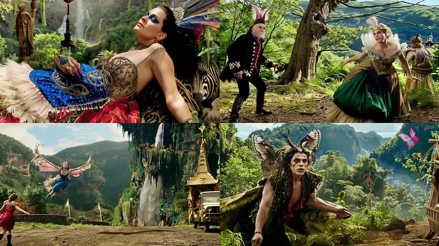 Enchanted Forest Elegance with a Surreal Theatrical Twist - Midjourney sref style