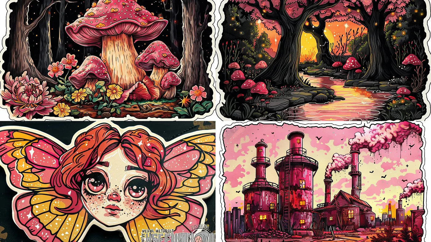 Whimsical Twilight Reverie: A Consistent Exploration of Stylized Dusk Hues and Enchanted Detailing - Midjourney sref style
