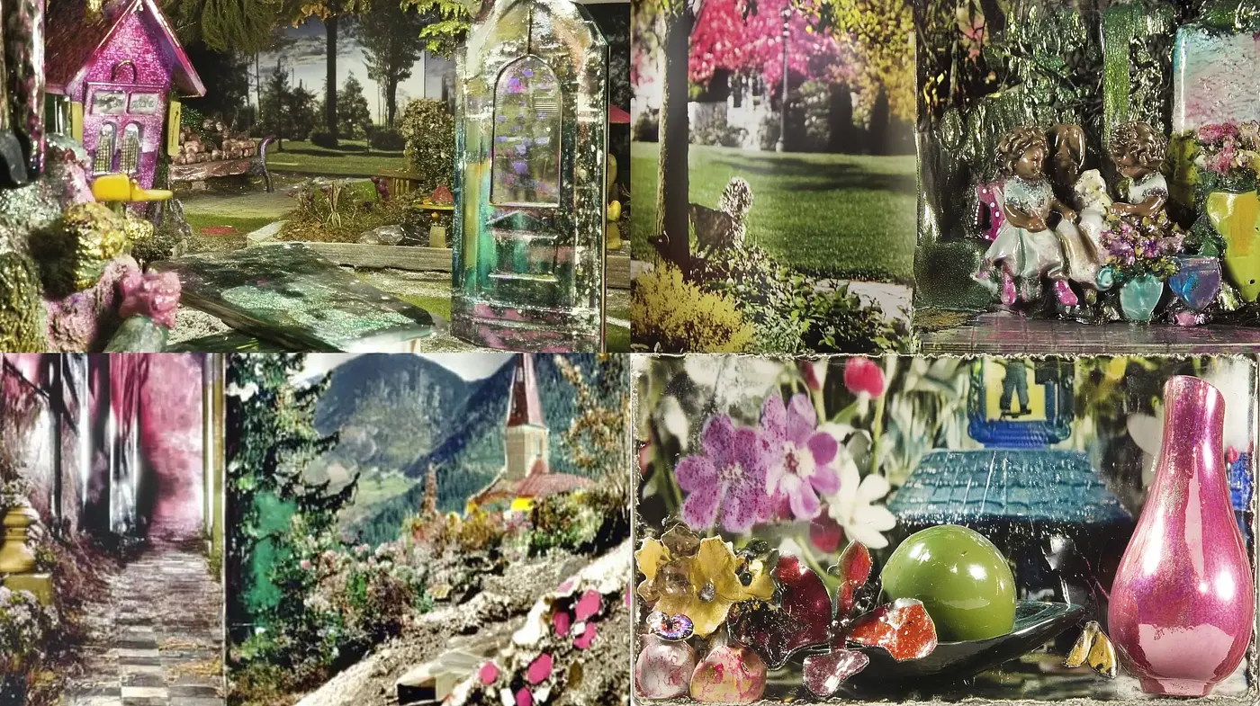 Enchanted Garden Dreamscape with Impressionist Overtones - Midjourney sref style