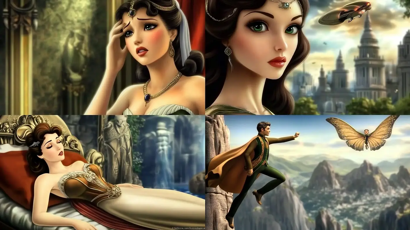 Ethereal Golden Age Illustrative Visions - Midjourney sref style