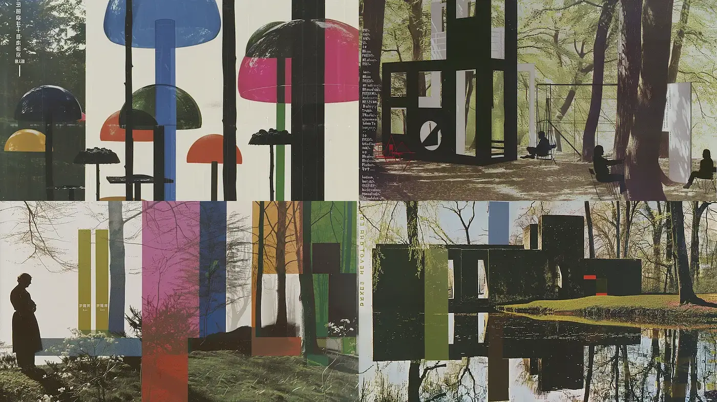 A Harmonious Fusion of Retro Elements and Modern Minimalism - Midjourney sref style