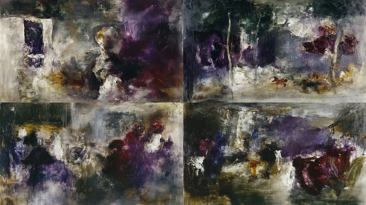 Abstract Expressionist Reverie: An Exploration of Brushwork and Emotion in Art - Midjourney sref style