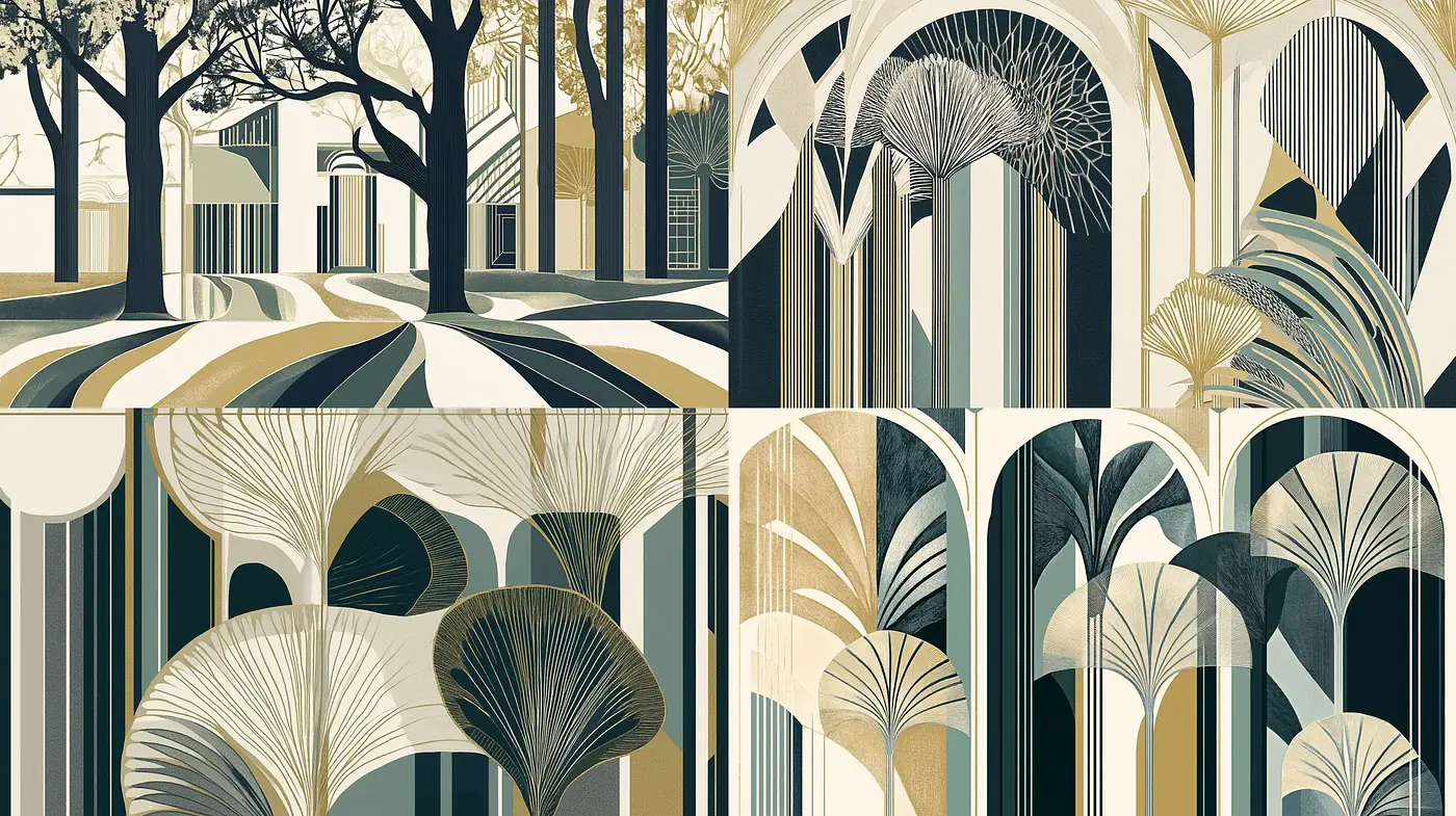 Serenity in Monochromatic Botanicals: A Study in Controlled Palette and Refined Lines - Midjourney sref style