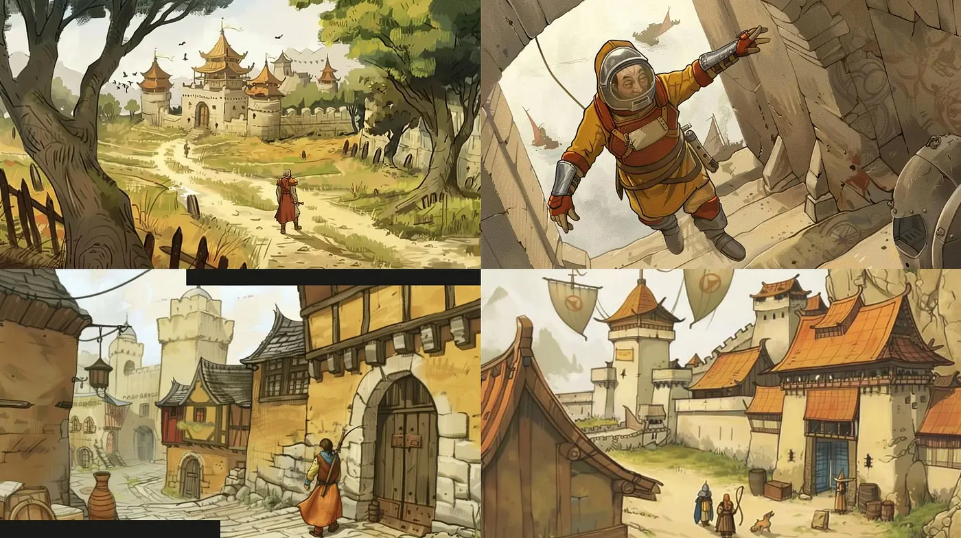 Harmonious Echoes of a Mythical Past: A Cohesive Tapestry of Stylized Historical Narratives - Midjourney sref style