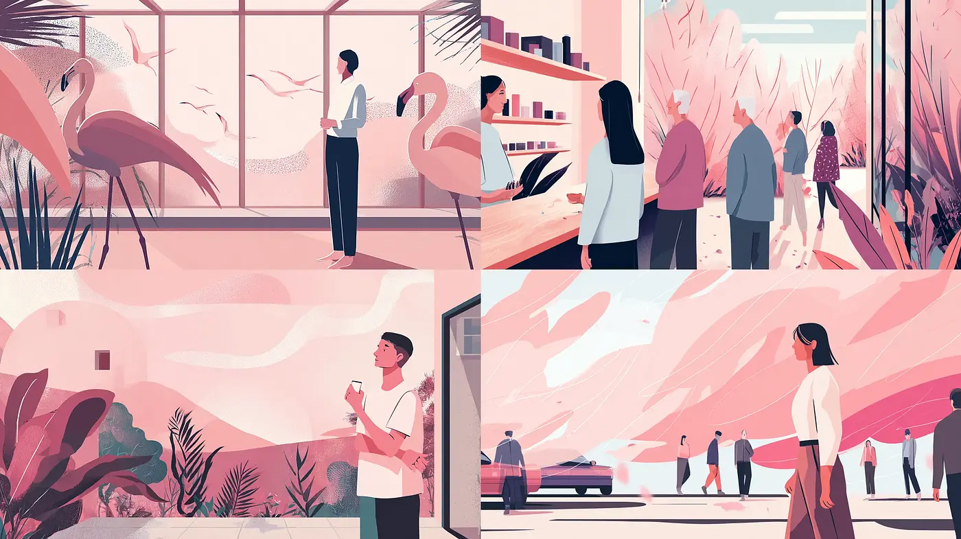 Cohesive and Dreamlike Visual Aesthetic in Contemporary Illustrations - Midjourney sref style