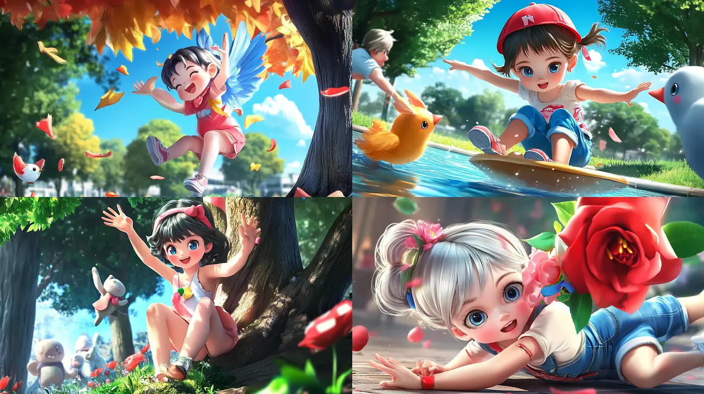 Vibrant Whimsicality: A Fusion of Luminous Hues and Anime Euphoria - Midjourney sref style