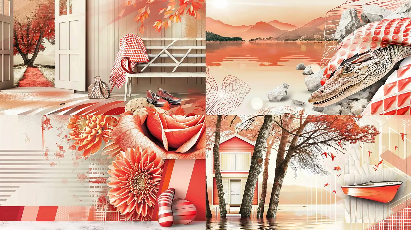 Autumnal Serenity in Geometric Abstraction: A Harmonious Blend of Warm Hues and Structured Forms - Midjourney sref style