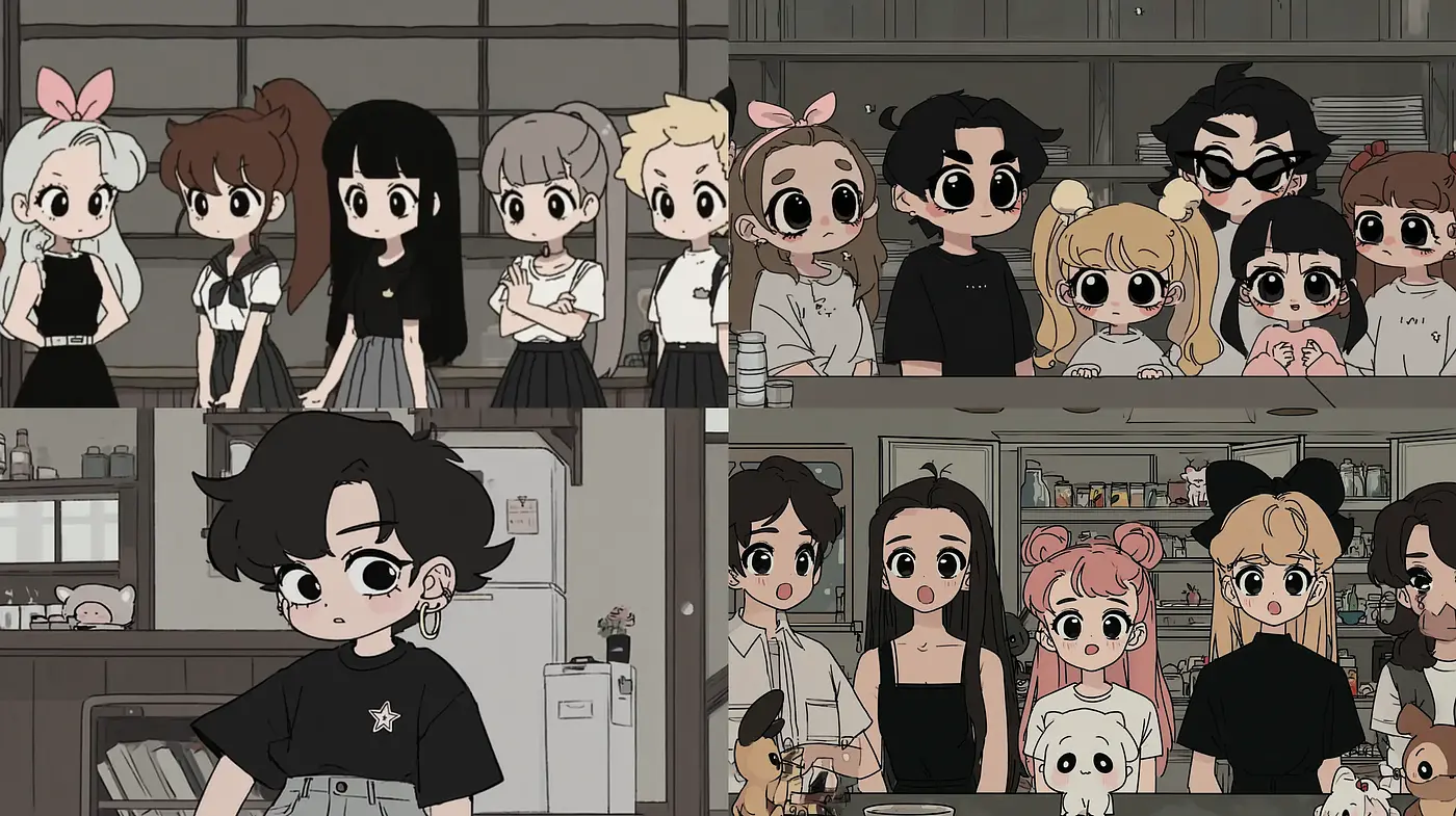Charming and Nostalgic Cartoon Aesthetic with Modern Influences - Midjourney sref style