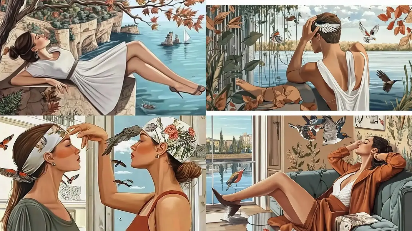 Serene Elegance: A Fusion of Classic Realism and Contemporary Flair - Midjourney sref style