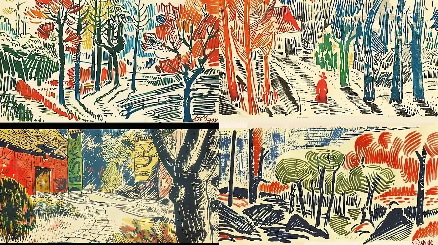 Vibrant Expressionism with Textural Depth - Midjourney sref style