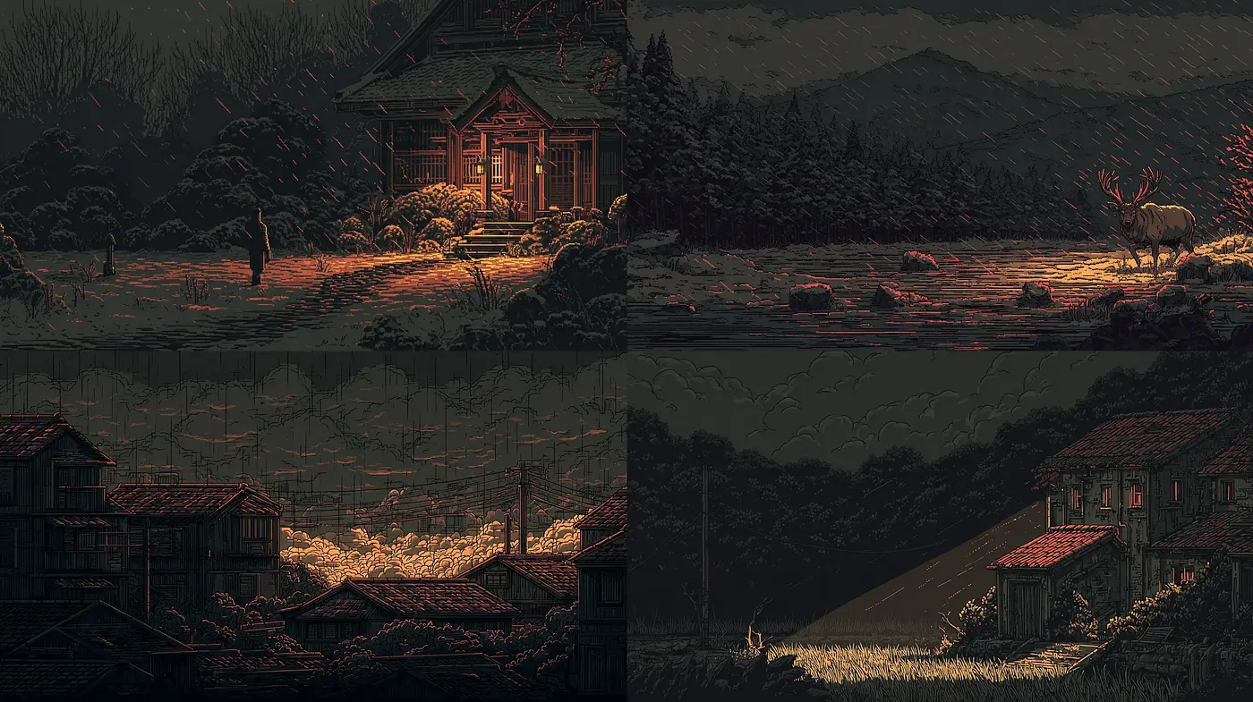 Mysterious Ambient Landscapes with a Nostalgic Touch - Midjourney sref style