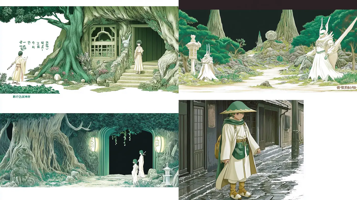 Ethereal Fantasy Scapes with Consistent Mythical Overtones - Midjourney sref style