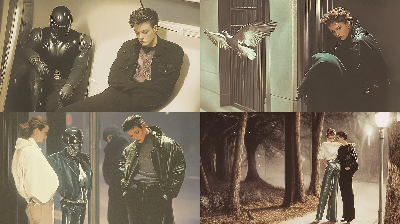 Nocturnal Hues of Cinematic Nostalgia - Midjourney sref style
