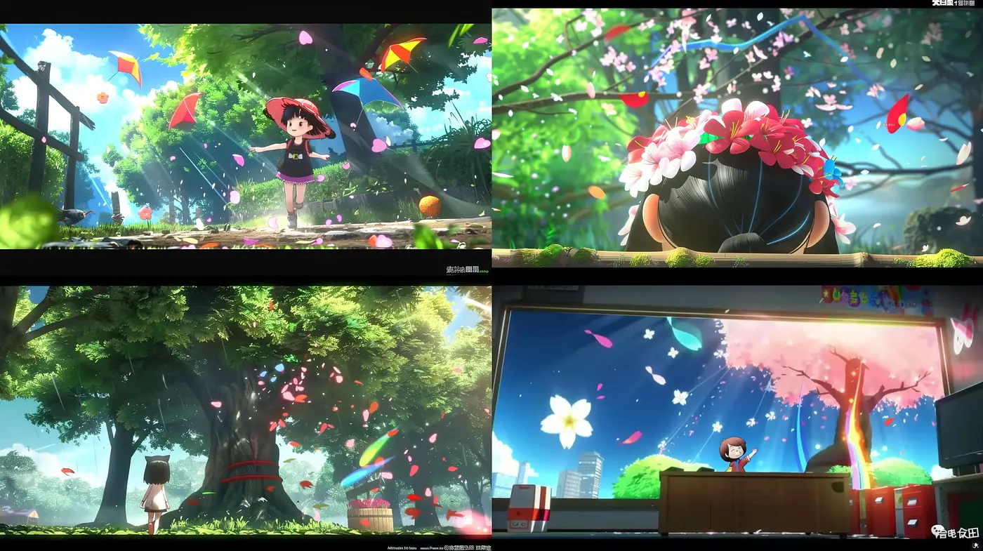 Luminous Anime-Inspired Dreamscape with Vivid Nature Elements - Midjourney sref style