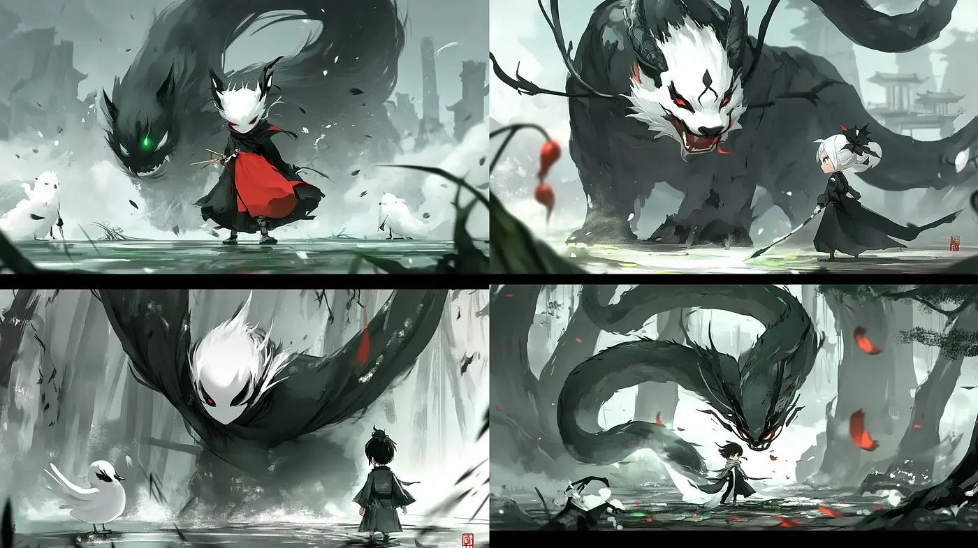 Ethereal Mythic Brushwork: A Homage to Eastern Fantasy Epics - Midjourney sref style