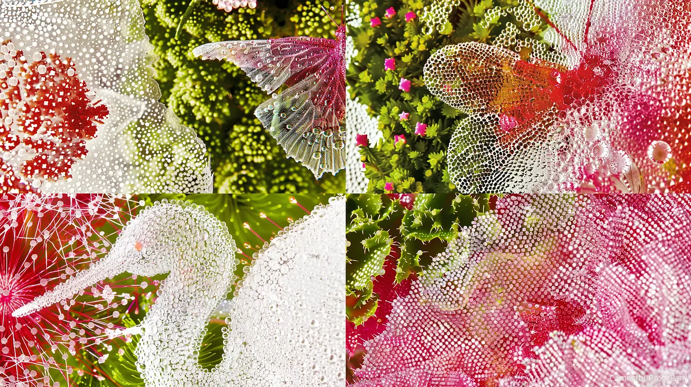 Pointillist Dots and Nature's Geometry Fusion - Midjourney sref style