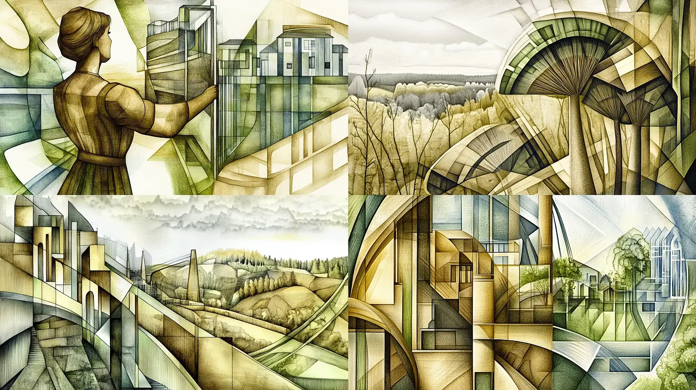Futuristic Symphony of Geometric Harmony - Midjourney sref style