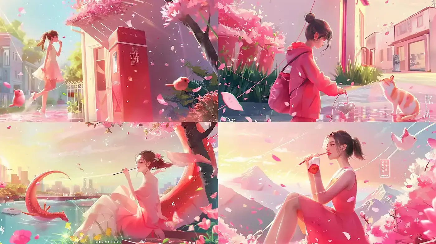 Blossoming Serenity with a Dreamlike Aesthetic - Midjourney sref style