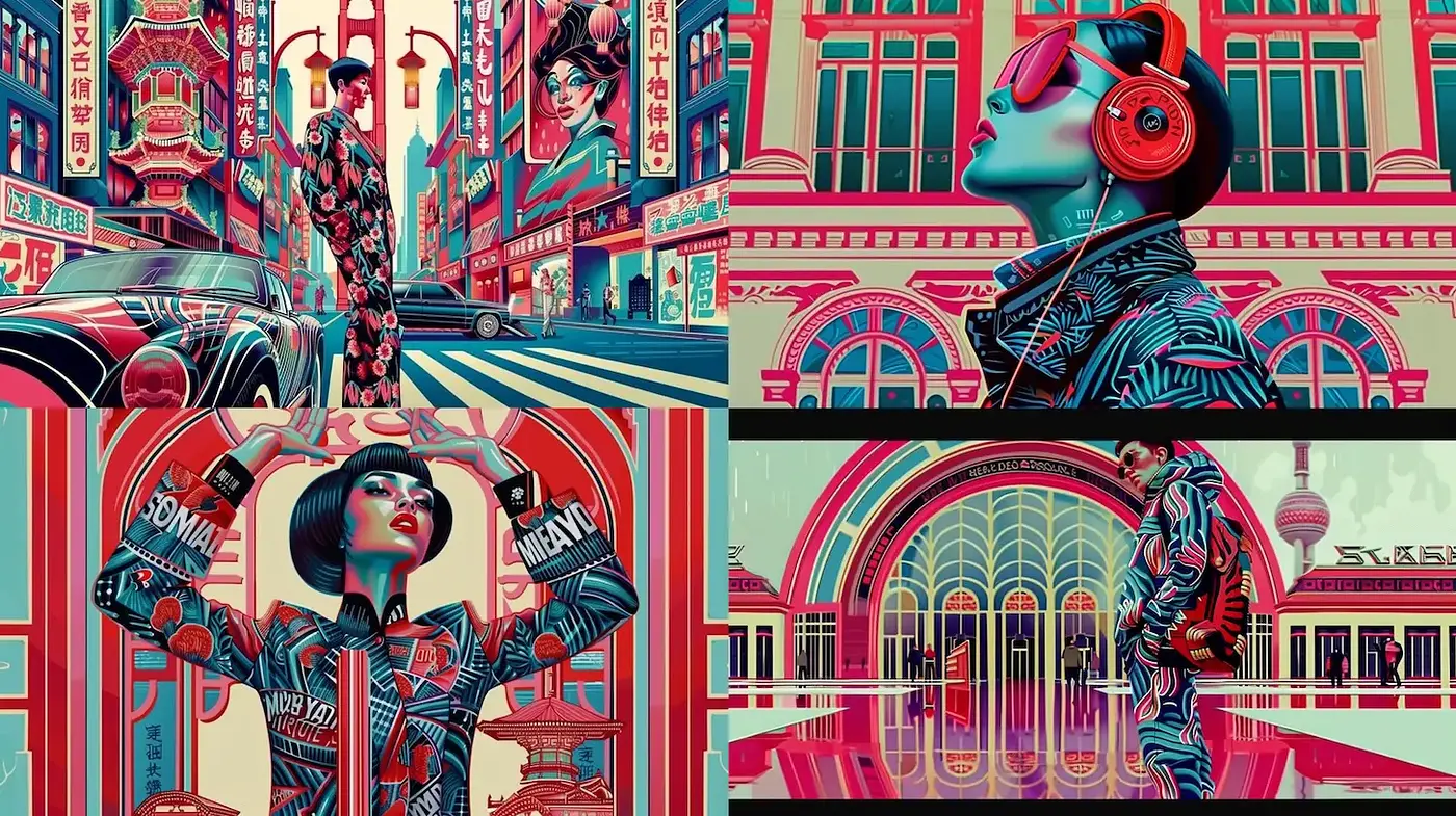 Futuristic Urban Aesthetic with Neon Elements - Midjourney sref style