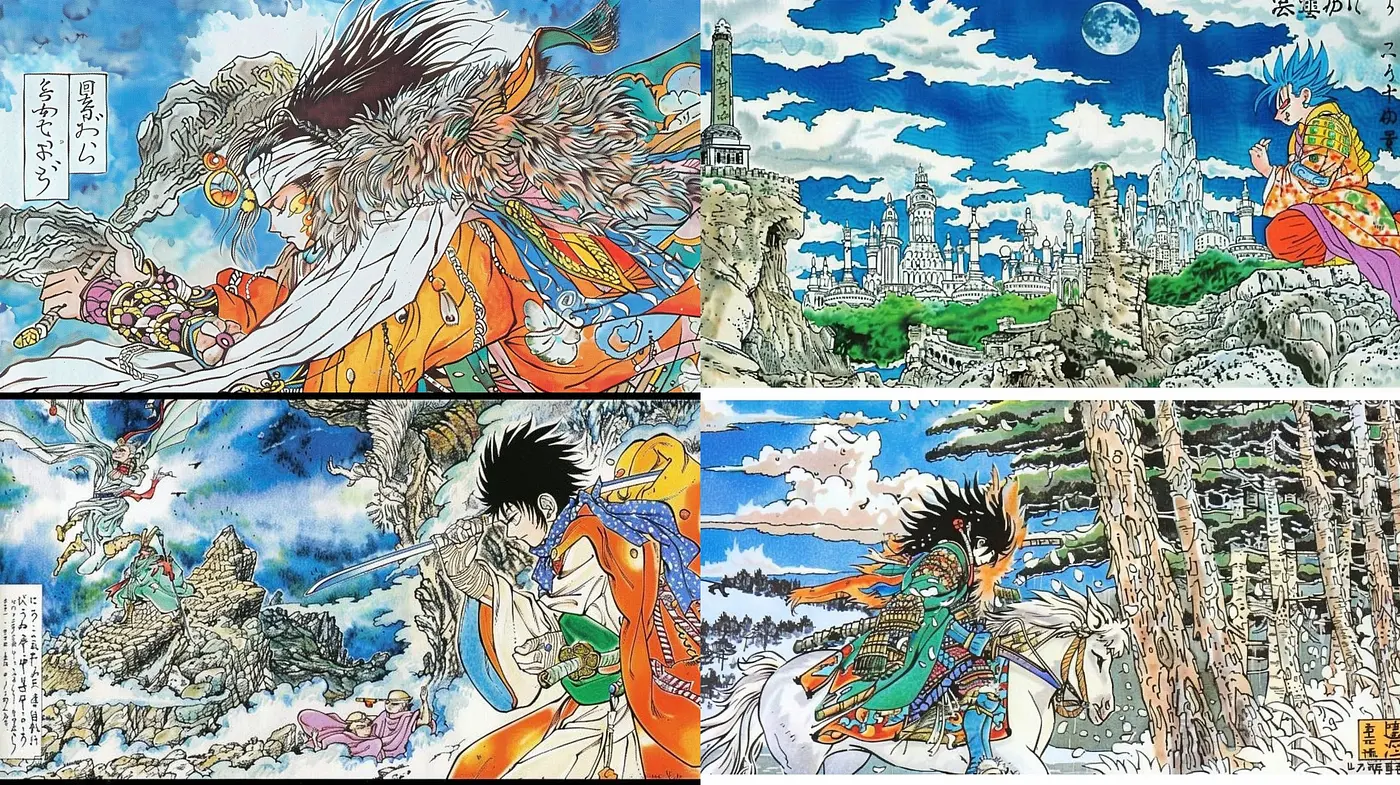 Fantastical Journey Through Vivid Ukiyo-e Fusion - Midjourney sref style