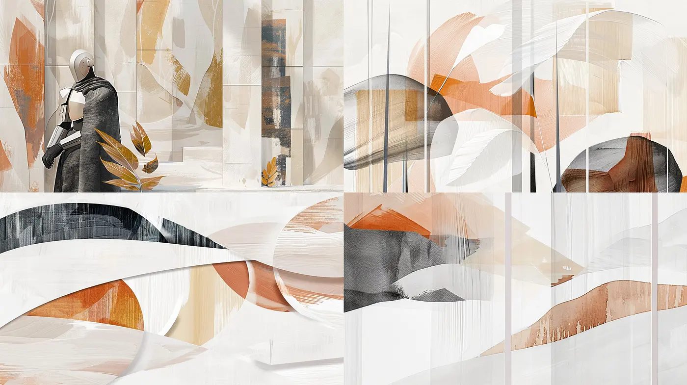 Harmonious Interplay of Abstracted Nature and Geometry - Midjourney sref style