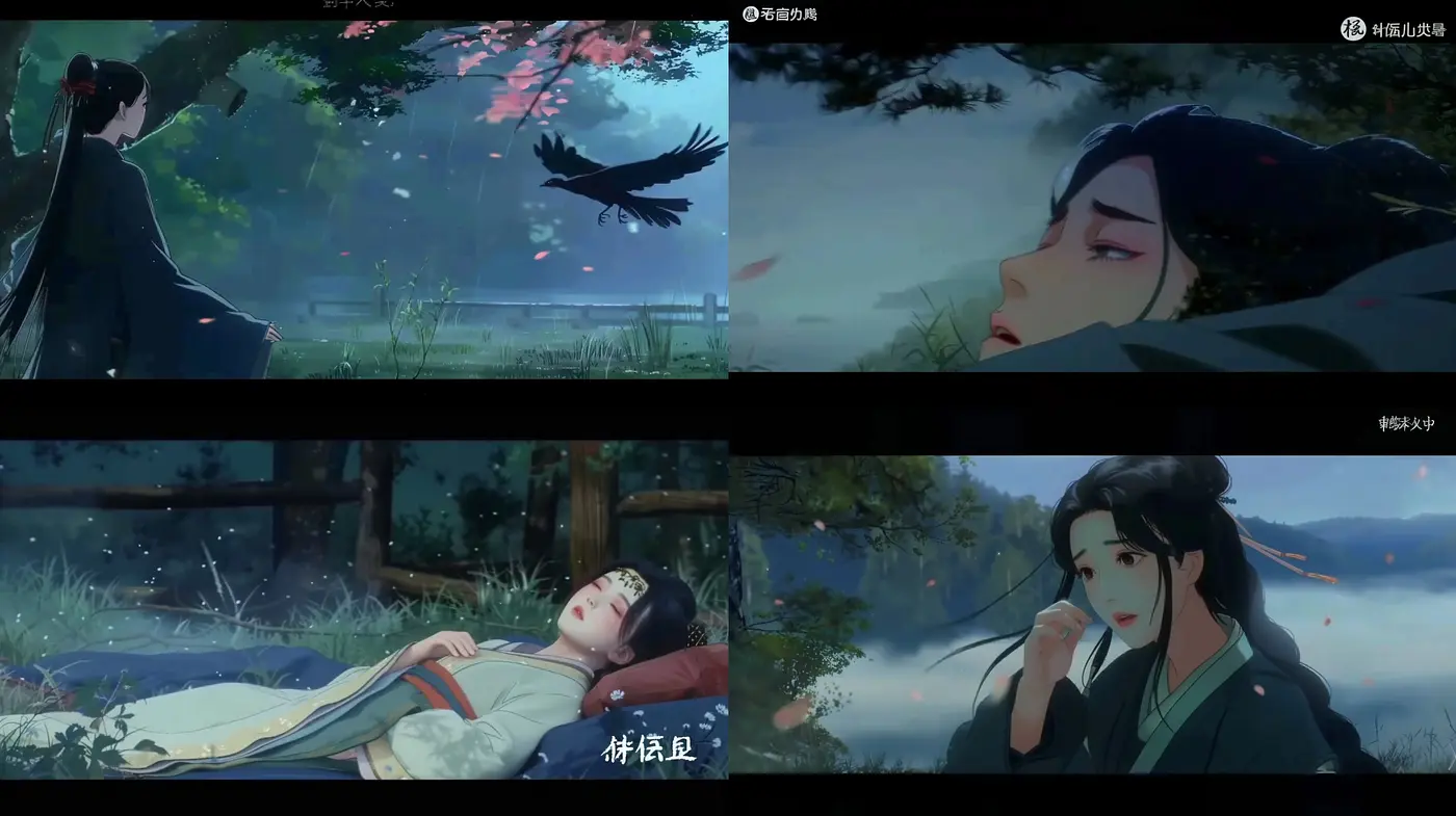 Ethereal Elegance in Twilight Hues: A Homage to Serene Anime Narratives in Nature - Midjourney sref style