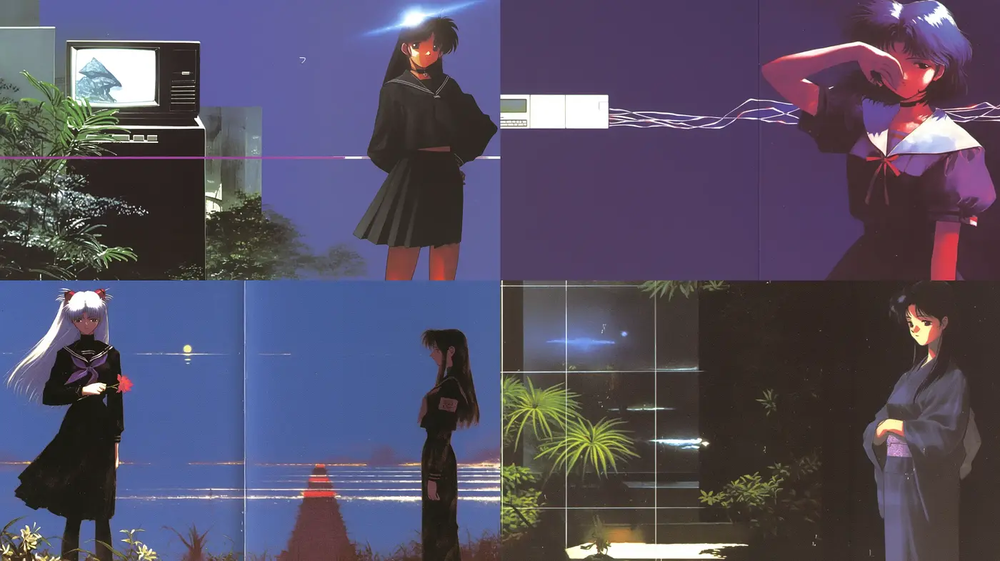 Twilight Ambiance in Contemporary Anime-Influenced Portraiture - Midjourney sref style