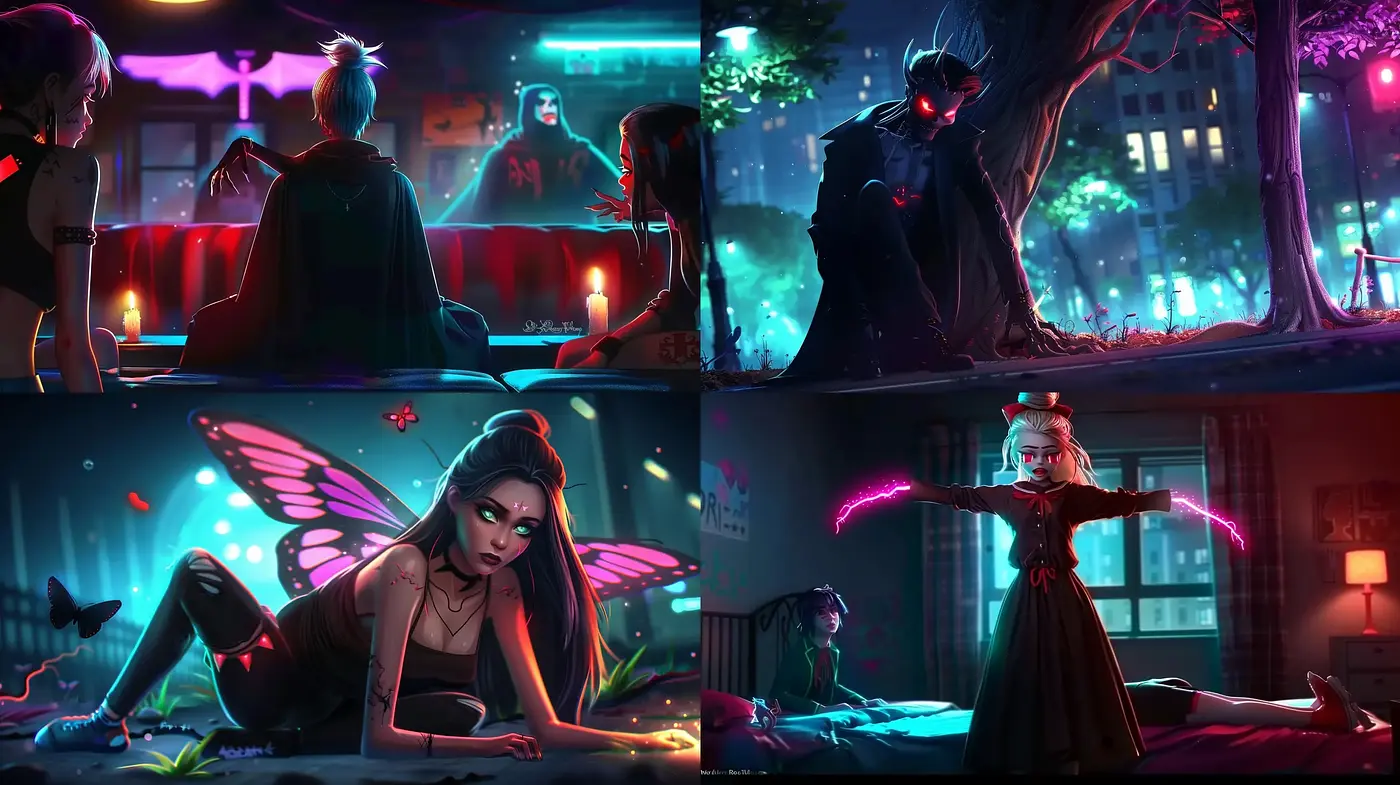 Neon-Nocturne: Cyberpunk Dreamscapes with Ethereal Overtones - Midjourney sref style
