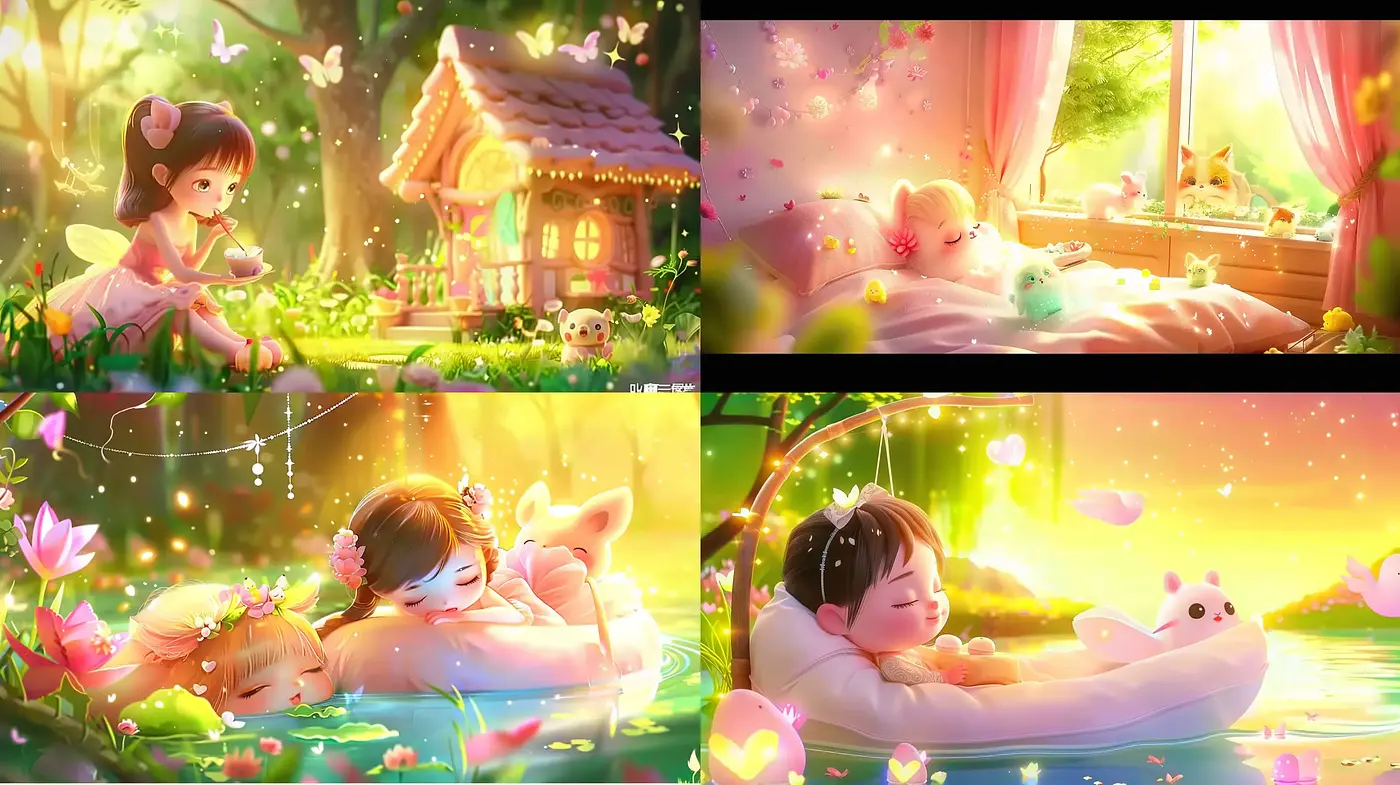 Enchanted Dreamlike Garden: A Harmony of Luminous Pastels and Animated Whimsy - Midjourney sref style
