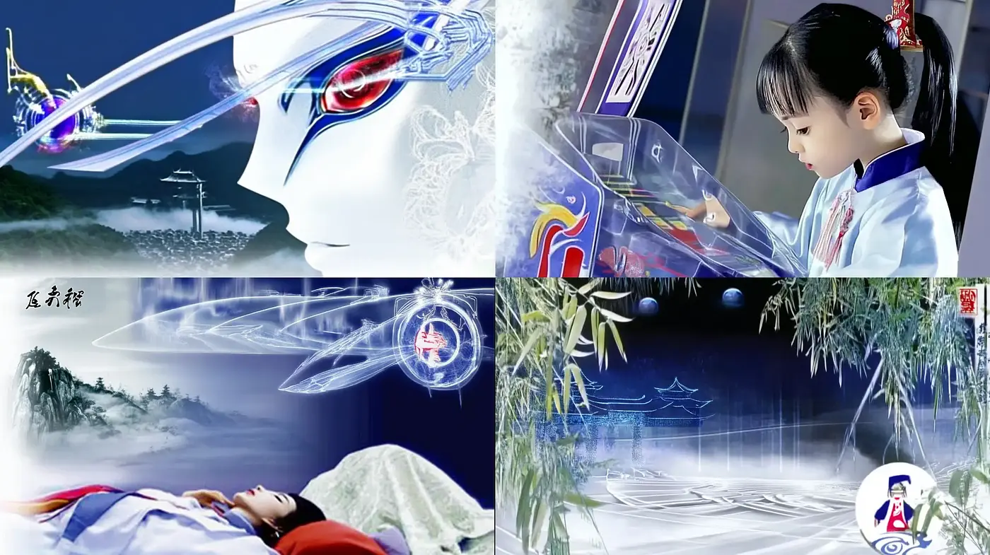 Ethereal Eastern Serenity: A Fusion of Traditional Imagery with Futuristic Overtones - Midjourney sref style