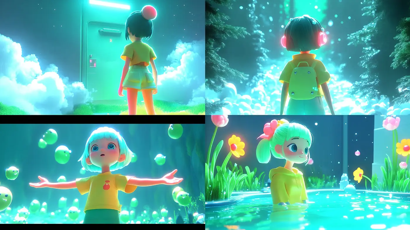 Luminous Dreamscape Animation with Surreal Overtones - Midjourney sref style