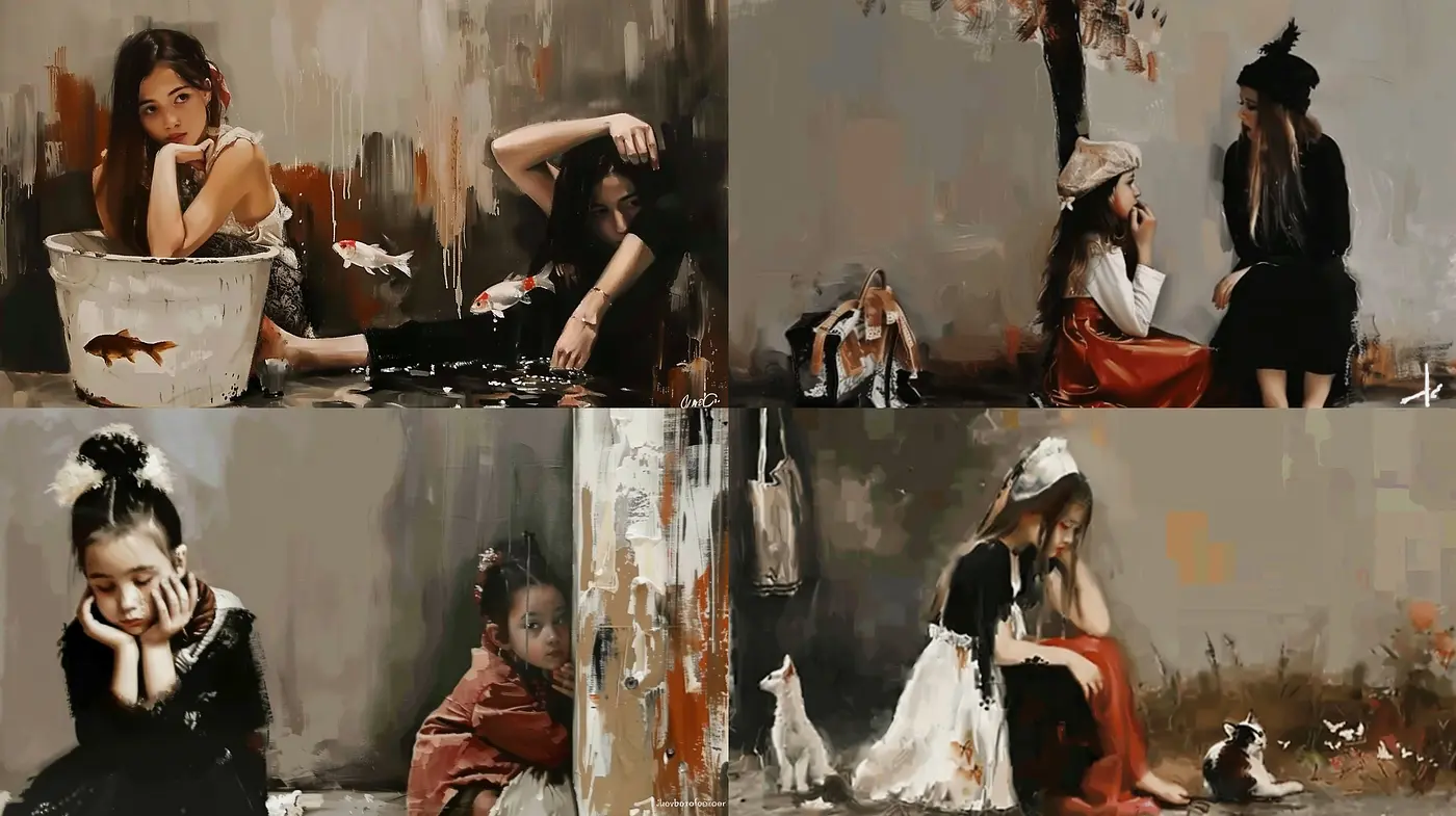 Melancholic Whispers of the Past: A Homage to Timeless Earth Tones in Painterly Textures - Midjourney sref style