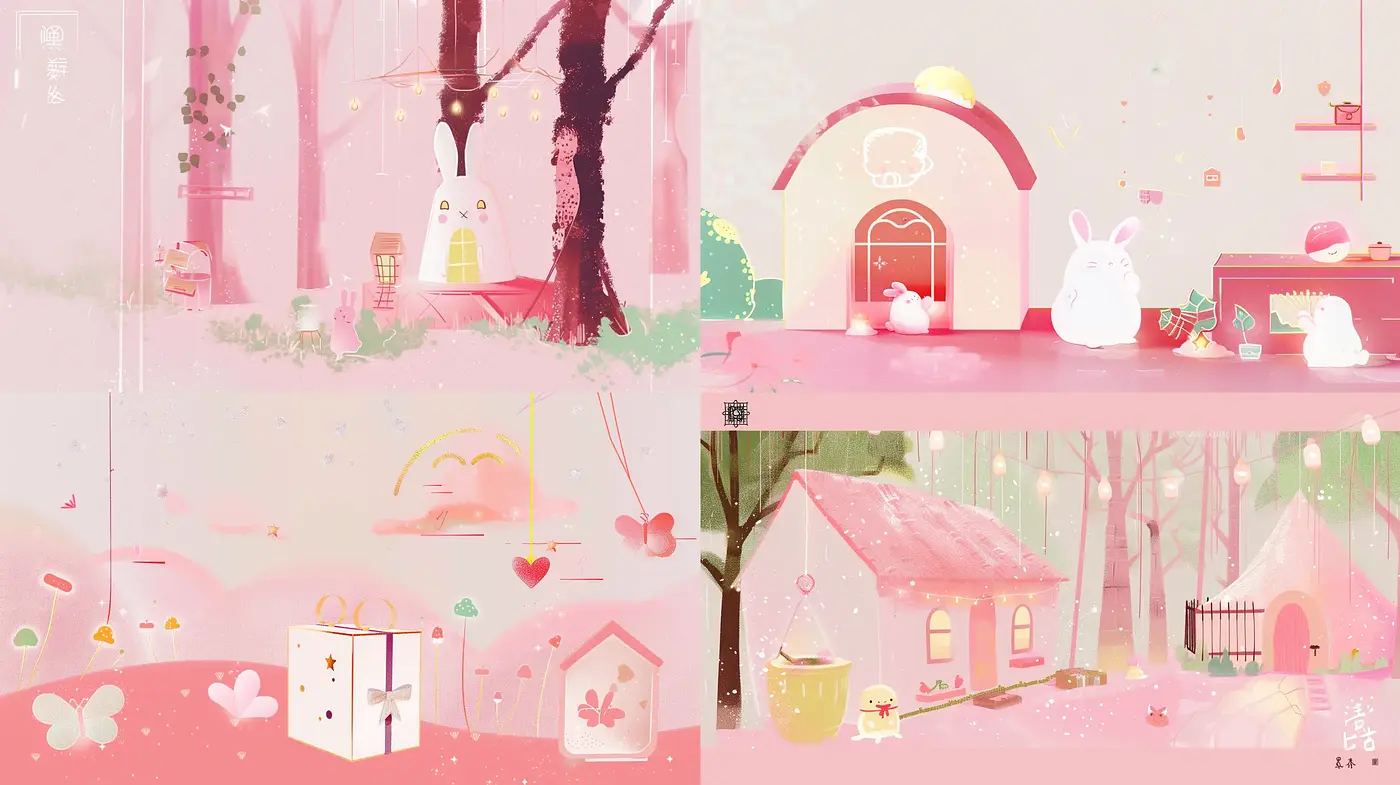 Soft Pastel Dreamscape with Whimsical Overtones - Midjourney sref style