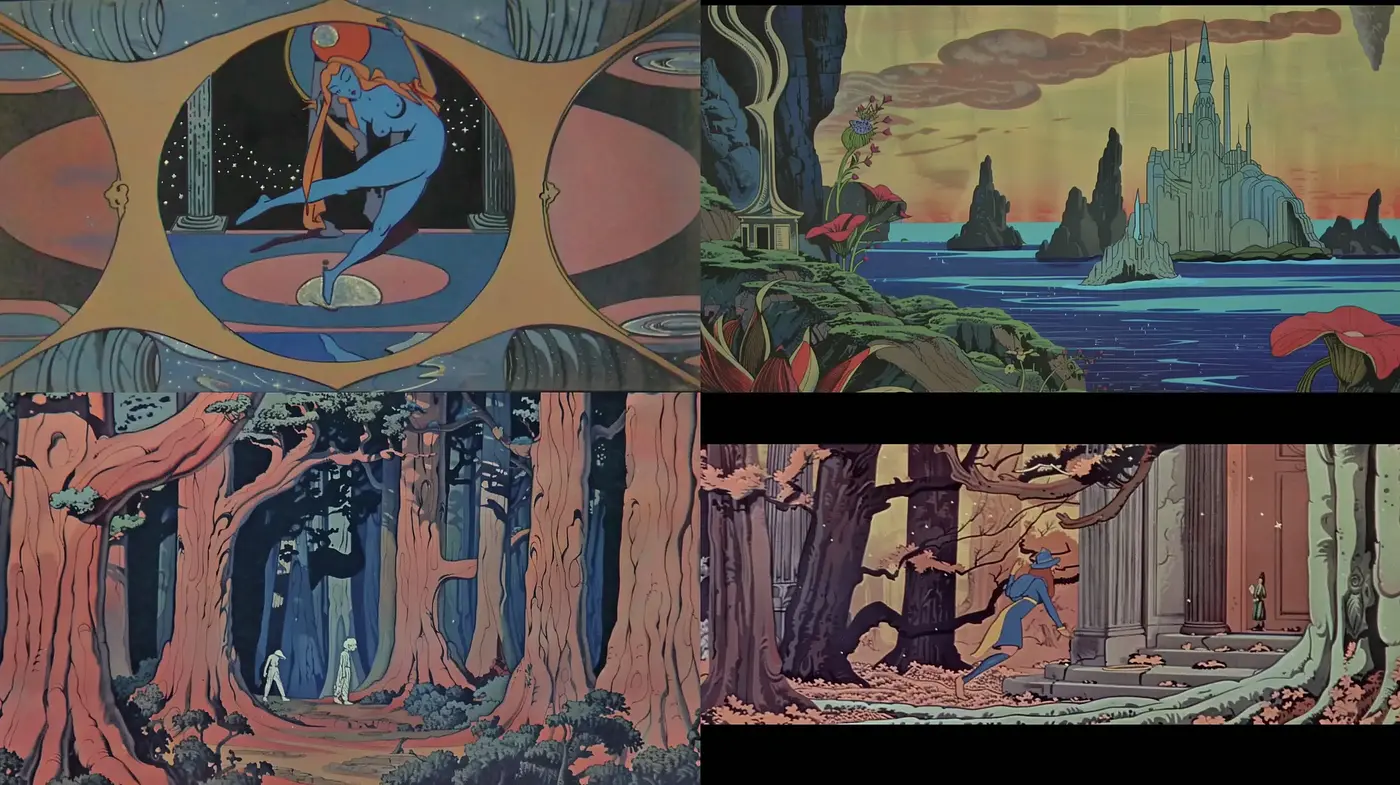 Whimsical Storybook Illustrations with a Retro Fantasy Vibe - Midjourney sref style