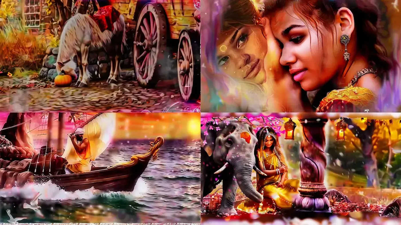 Vibrant Yet Serene Visual Storytelling with Emphasis on Harmony and Nature - Midjourney sref style