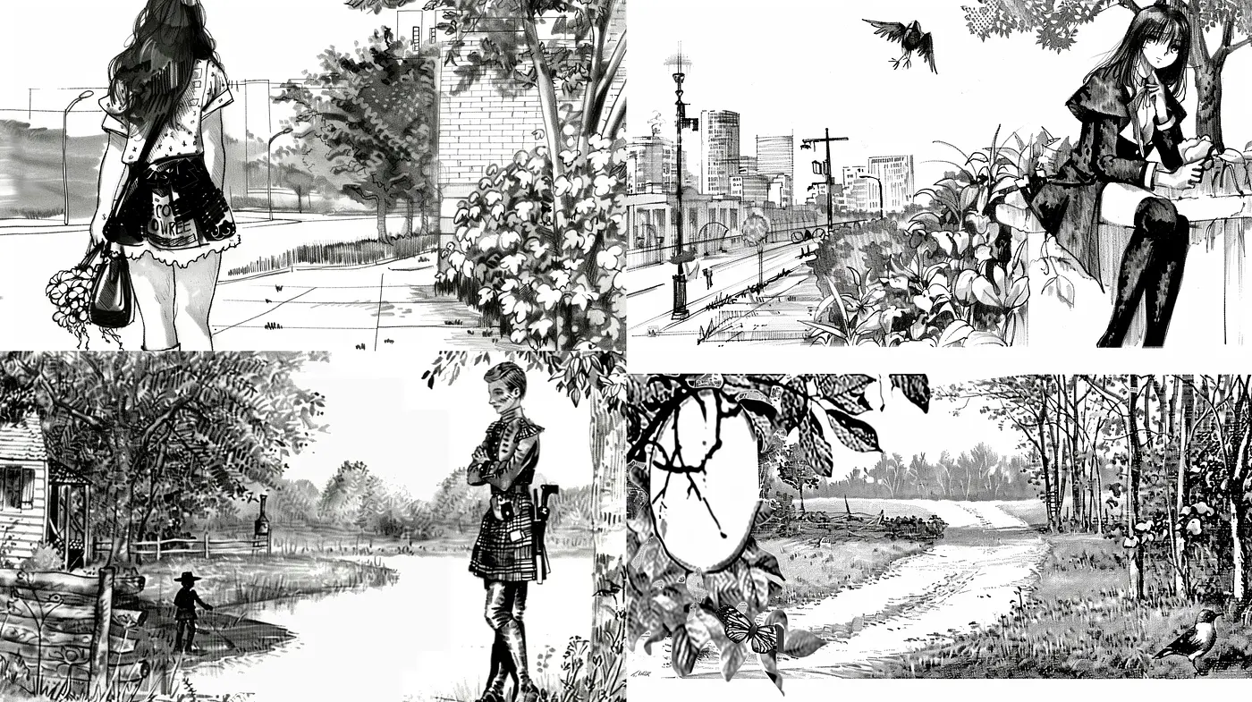 Monochrome Graphite Sketches with a Contemporary Realism Touch - Midjourney sref style