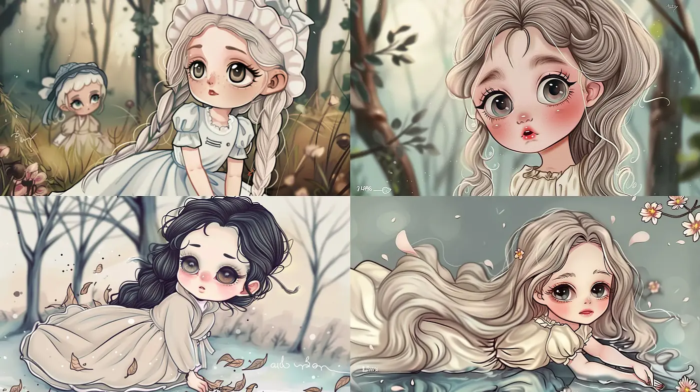 Enchanted Forest Whispers: An Illustrative Harmony of Dreamy Pastels and Ethereal Expressions - Midjourney sref style