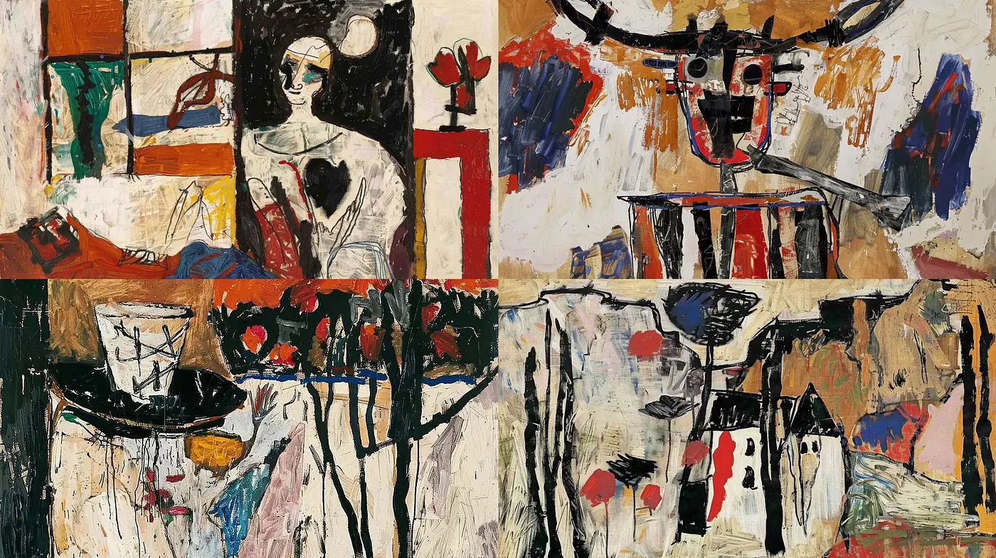 Fragmented Elegance: An Abstract Mélange of Scraped Textures and Earthy Hues - Midjourney sref style