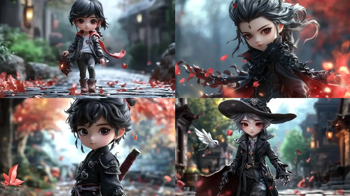 Enchanting Autumn Anime Vignettes with Gothic Overtones - Midjourney sref style