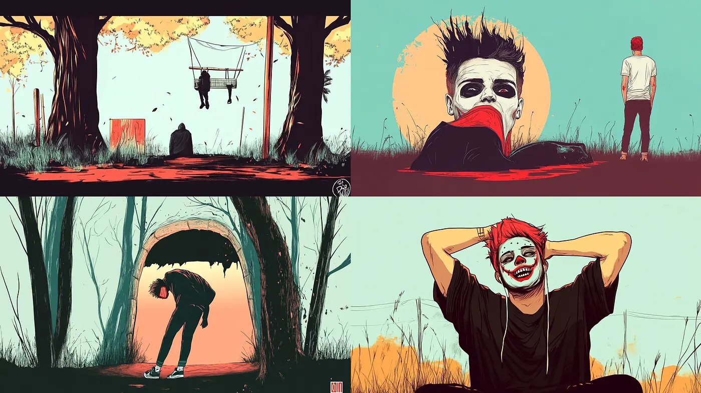 Moody Graphical Narratives with a Contemporary Graphic Novel Appeal - Midjourney sref style