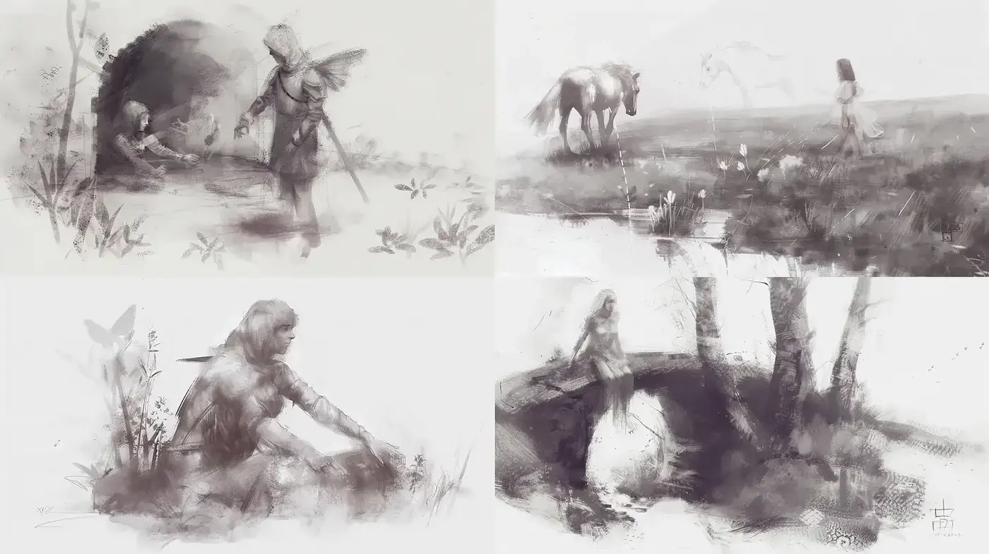 Ethereal and Dreamlike Illustrations with Subtle Texture and Mood - Midjourney sref style