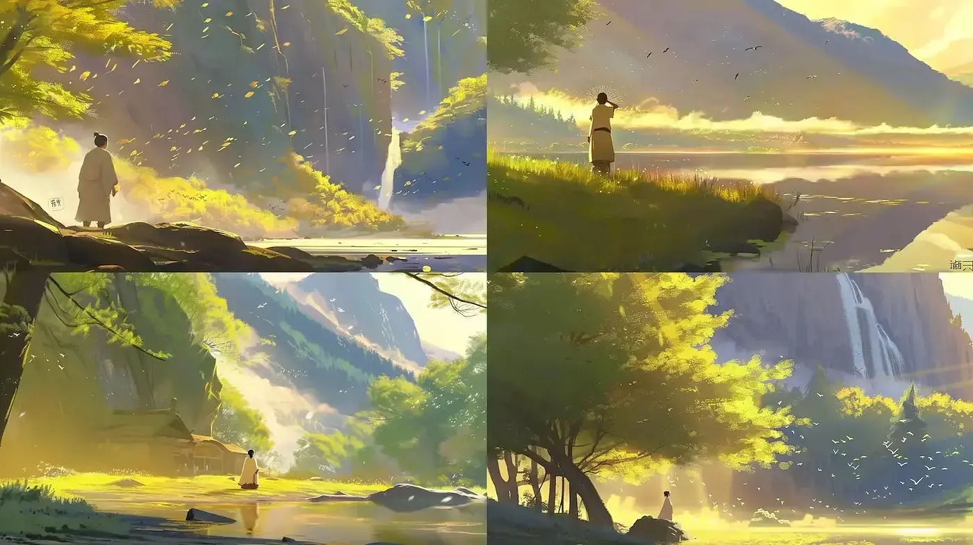 Luminous Serenity in Fantasy Landscapes - Midjourney sref style