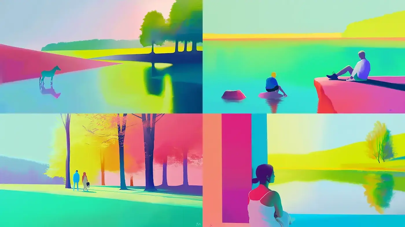 Vibrant Dreamscapes with a Surreal Palette - Midjourney sref style