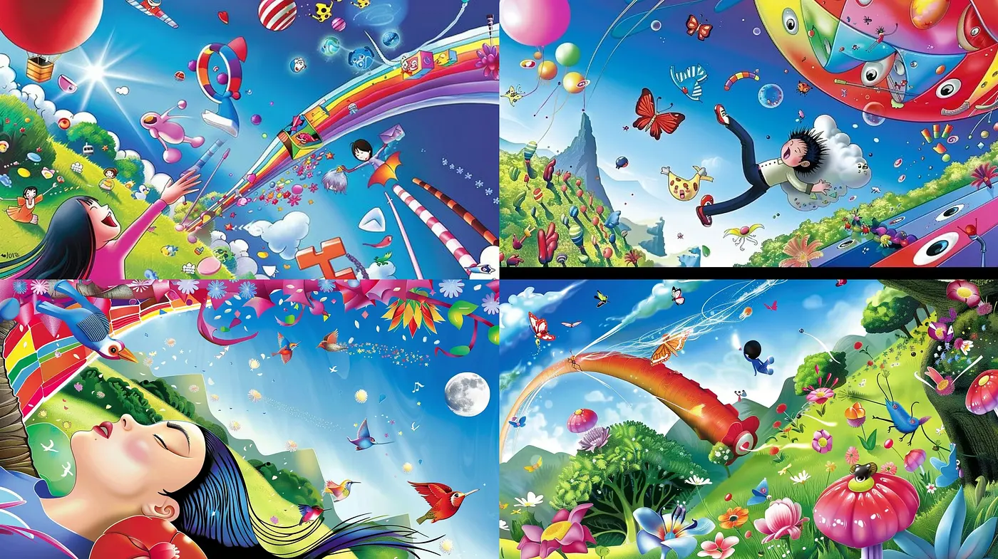 Dreamlike Whimsicality: A Journey in Surreal Vibrance - Midjourney sref style