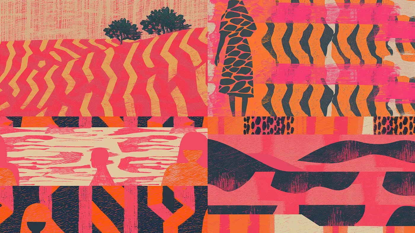 Abstract Textured Expressions in Pink and Earth Tones - Midjourney sref style