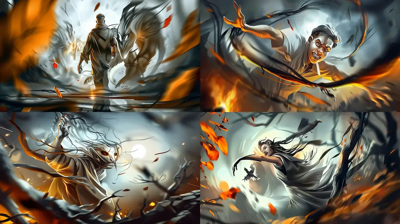 Dynamic and Ethereal Visuals with a Dramatic Touch - Midjourney sref style