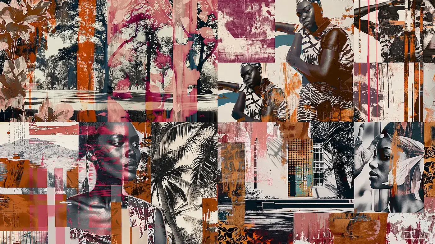 Diverse Textural Exploration with a Retro-Modern Fusion - Midjourney sref style