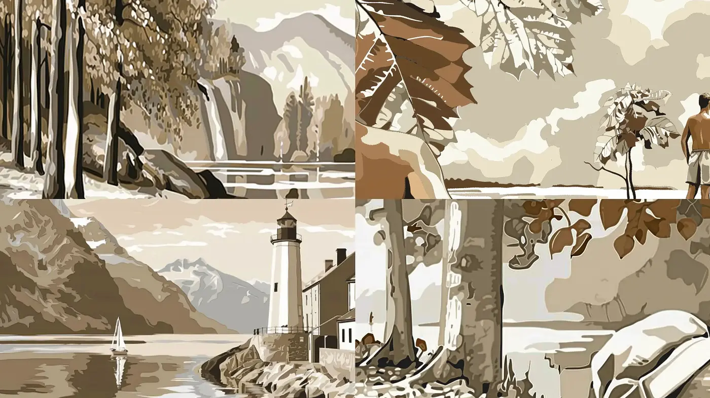 Sepia-toned Serenity: A Homage to Vintage Storybook Illustrations - Midjourney sref style